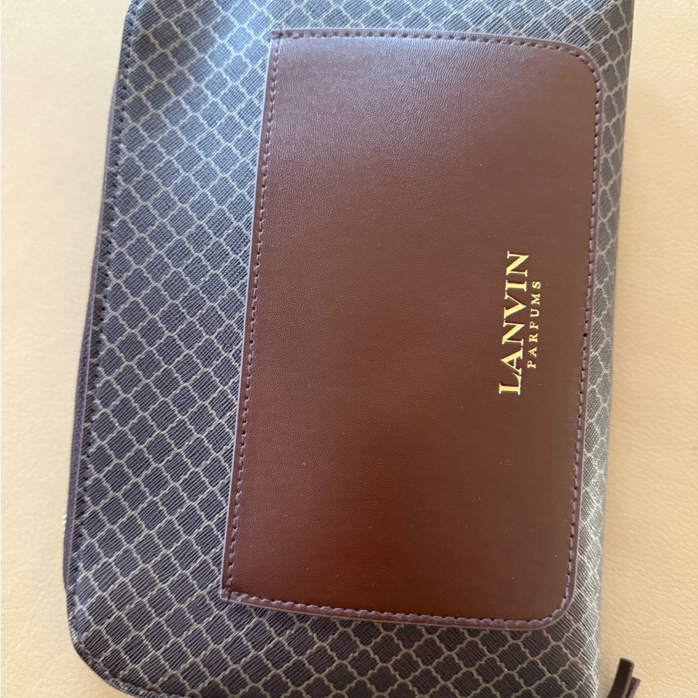 Lanvin Men's Toiletry Bag in Brown and Gray